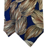 Alfani Mens Blue & Brown 100% Silk Patterned Necktie Made In Italy