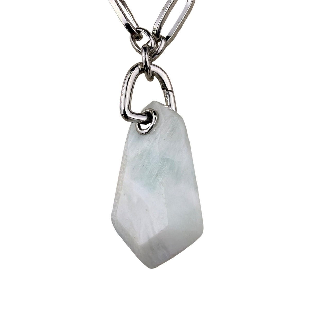 Kendra Scott Womens Silver Tone Chain Necklace With White Stone Pendant