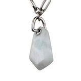 Kendra Scott Womens Silver Tone Chain Necklace With White Stone Pendant