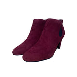 Bandolino Women’s Burgundy Suede Elastic Panel Zipper Closure Ankle Booties Sz 9