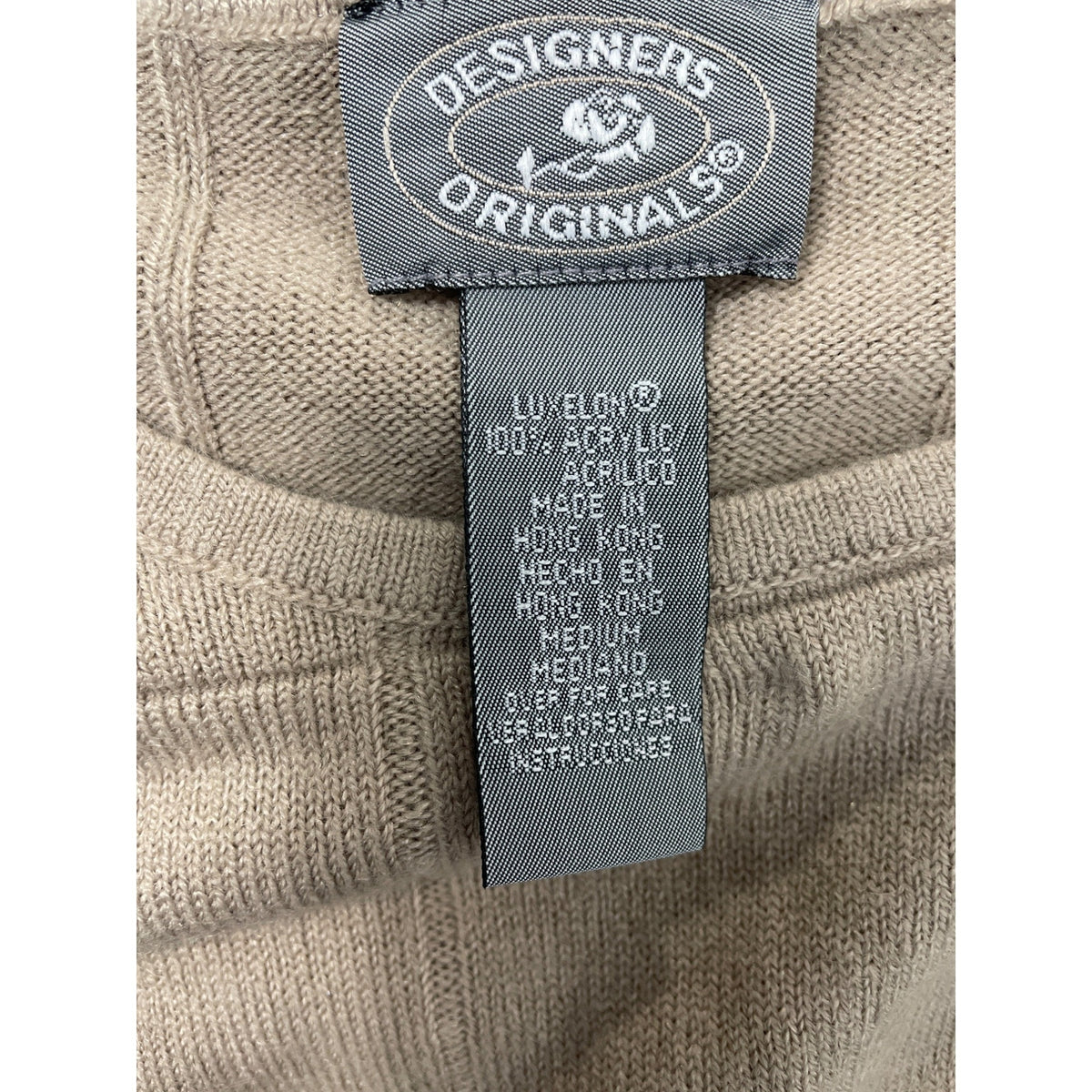 Designers Originals Women’s Beige Long Sleeve Shirt Sz M - NWT
