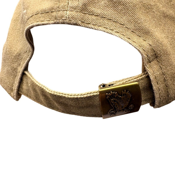 Embroidery Unisex Khaki Vietnam Veteran Adjustable Cap With Embroidered Design