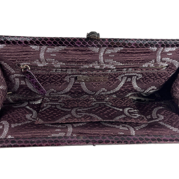 Kotur Women's Purple Snakeskin Evening Clutch Sz S