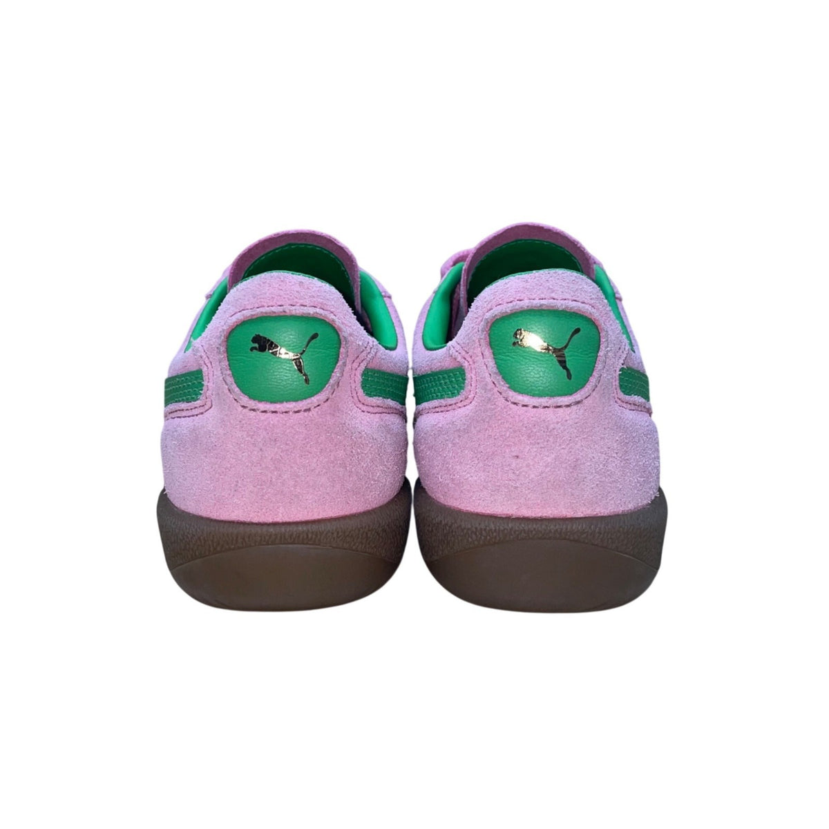 Puma Women’s Pink & Green Suede Lace Up Casual Palermo Sneakers Size 8