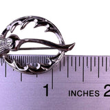 Vintage Womens Silver Tone Brooch Scottish Thistle Pin Design
