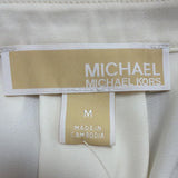 Michael Kors Womens Bone Pleated Long Sleeve Blouse Elegant Chic Sz M