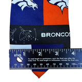 NFL Team Apparel Mens Orange/Blue Polyester Denver Broncos Tie Handmade Logo Des