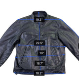 T-Traxx Mens Black Leather Jacket Zip-Up Quilted Lining Motorcycle Style Sz M