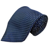 Geoffrey Beene Mens Blue 100% Silk Checkered Pattern Tie Hand Made China Classic