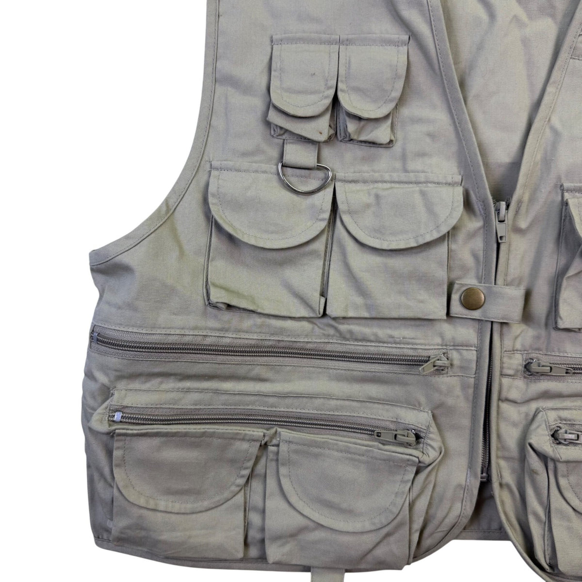 Crystal River Mens Beige Utility Fishing Vest Multi-Pocket Durable Design Sz M