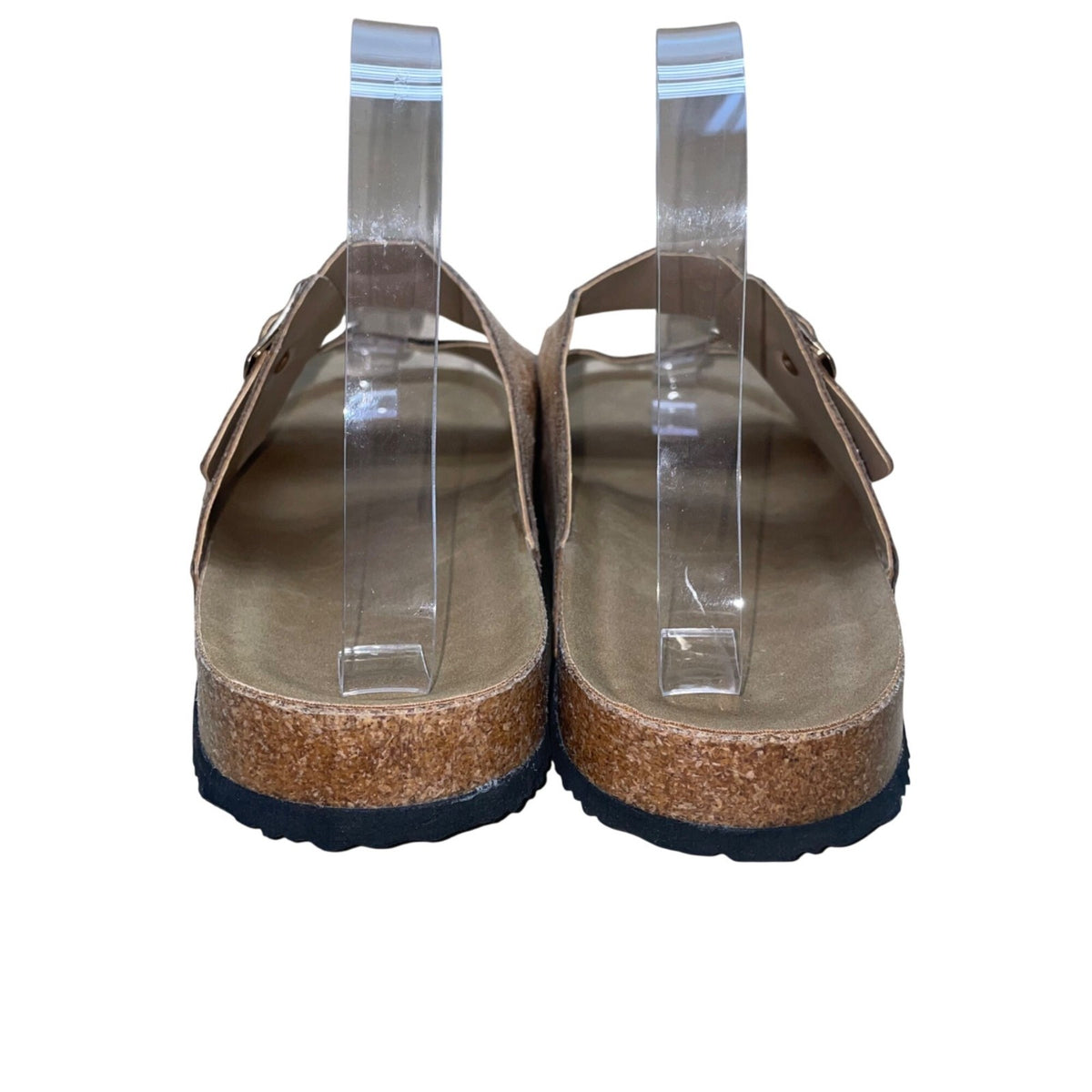 Yo Ki Women’s Rose Gold Metallic Double Buckle Cork Footbed Gian Sandals Sz 8.5