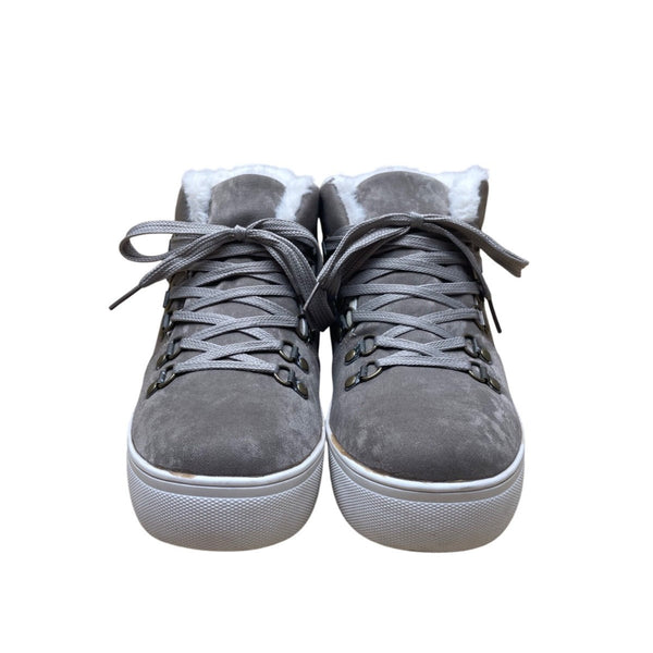 Mudd Women’s Gray Faux Suede & Sherpa Lined High Top Beyley Boots Size 7.5
