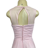 B. Darlin Womens Pink Beaded Mesh-Top Gown 1/2 Polyester Evening Dress