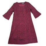 Dennis By Dennis Basso Womens Burgundy Lace A-Line Dress Size 16