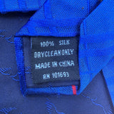MLB Mens Blue Silk Tie With Plaid Design & Chicago Cubs Logo 100% Silk