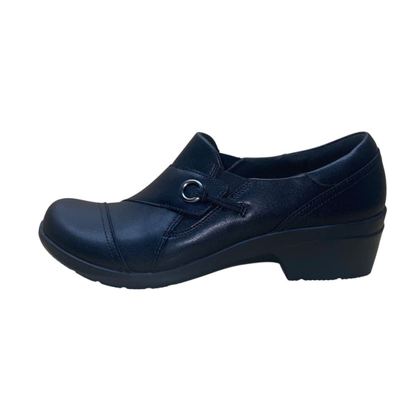 Clarks Women’s Black Leather Ultimate Comfort Slip-On Loafers Size 11 M