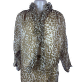 Sarah Horne Design Women’s Beige White Animal Print Skirt & Blouse Set