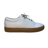 Nisolo Women’s White Leather Gum Rubber Sole  Lace-Up Sneakers Size 8.5