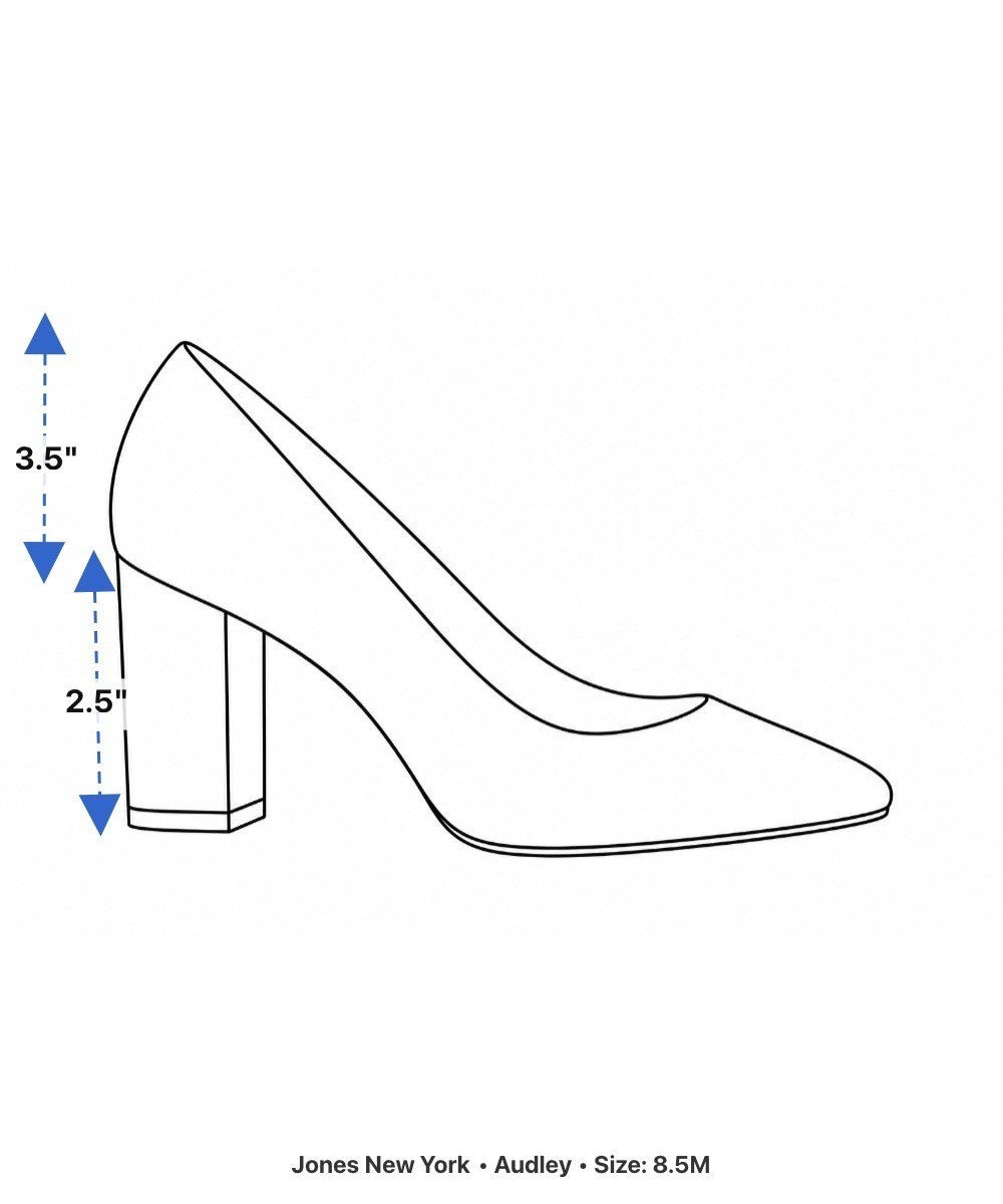 Jones New York Women’s Black Patent Low Block Heel Audley Pumps Size 8.5M