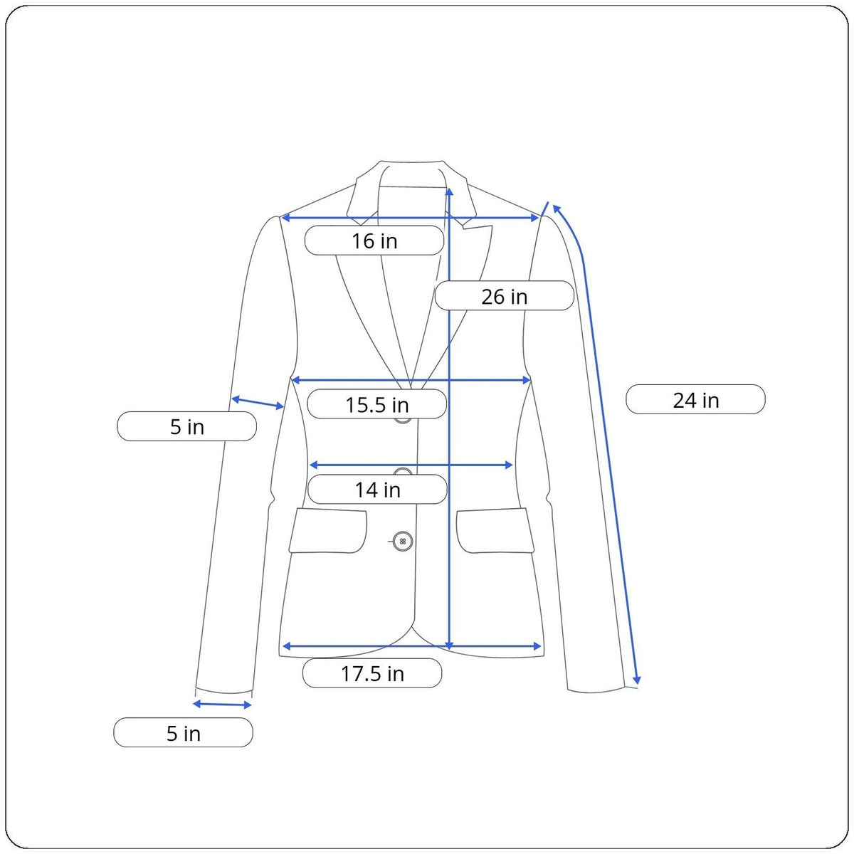 Womens Black Buttoned Blazer Jacket With Pockets Size M