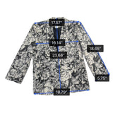 Norton McNaughton Womens Black/White Wool Blend Floral Print Blazer Jacket Sz 4