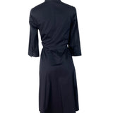Elie Tahari Women’s Navy Blue Lace-Detail Dress With Bow-Tie Waist