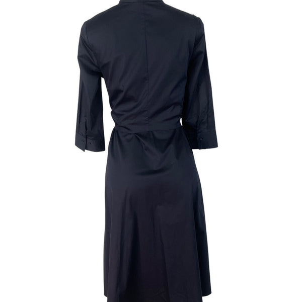 Elie Tahari Women’s Navy Blue Lace-Detail Dress With Bow-Tie Waist