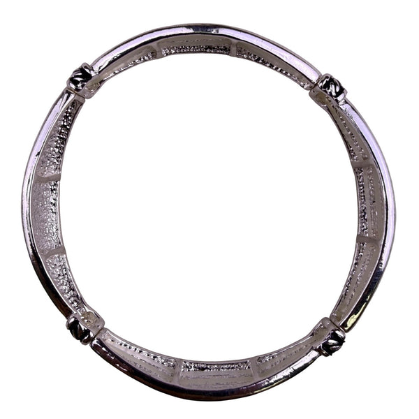 Fashion Leader Womens Silver Tone Equestrian Horse Bangle Bracelet 