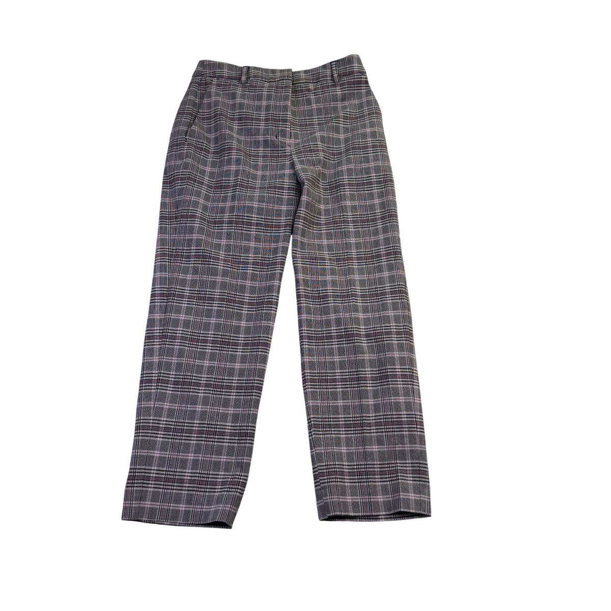 Express Womens Gray Plaid Editor Dress Pants Slim Fit Ankle Length Size 2S
