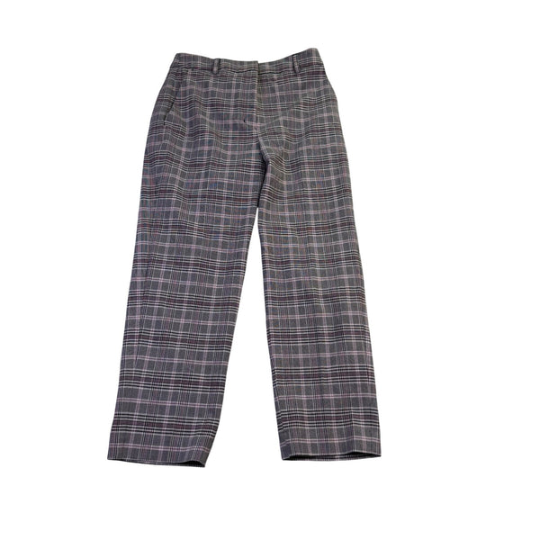 Express Womens Gray Plaid Editor Dress Pants Slim Fit Ankle Length Size 2S