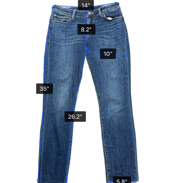 Lucky Brand Womens Blue Cotton Blend Lolita Skinny Frayed Hem Jeans Size 4/27