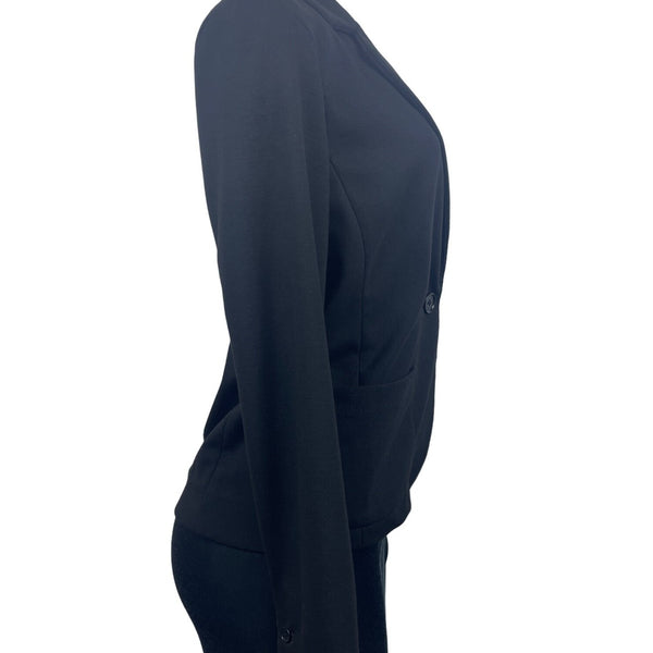 Womens Black Buttoned Blazer Jacket With Pockets Size M