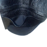 Ostrich Pigskin Black Bi-Fold Embossed Leather With Multiple Card Slots Wallet