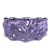 Arthur Court Womens Silver Tone Aluminum Bamboo Leaf Cuff Bracelet Signed