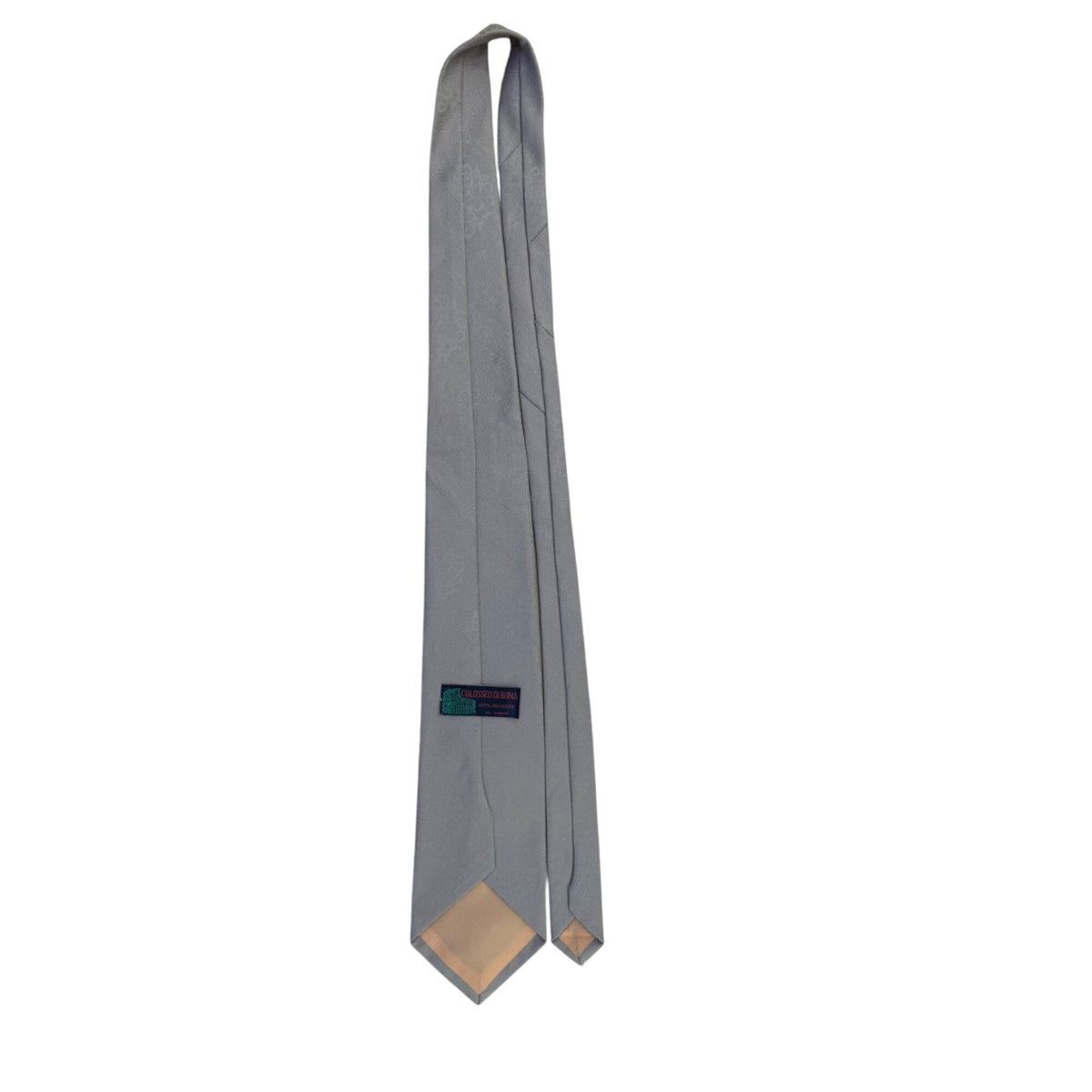 Colosseo Di Roma Mens Light Gray Polyester Patterned Necktie Classic Design