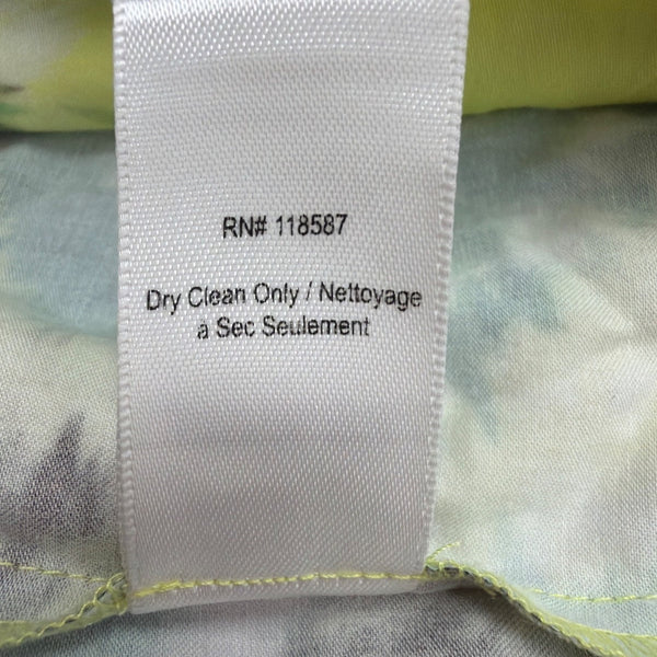 Jason Wu Womens Yellow & Multicolor Midi Dress Tie-Dye Print Short Sleeve Sz 8