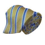 Brooks Brothers Mens Yellow & Blue Striped Pure Silk Necktie