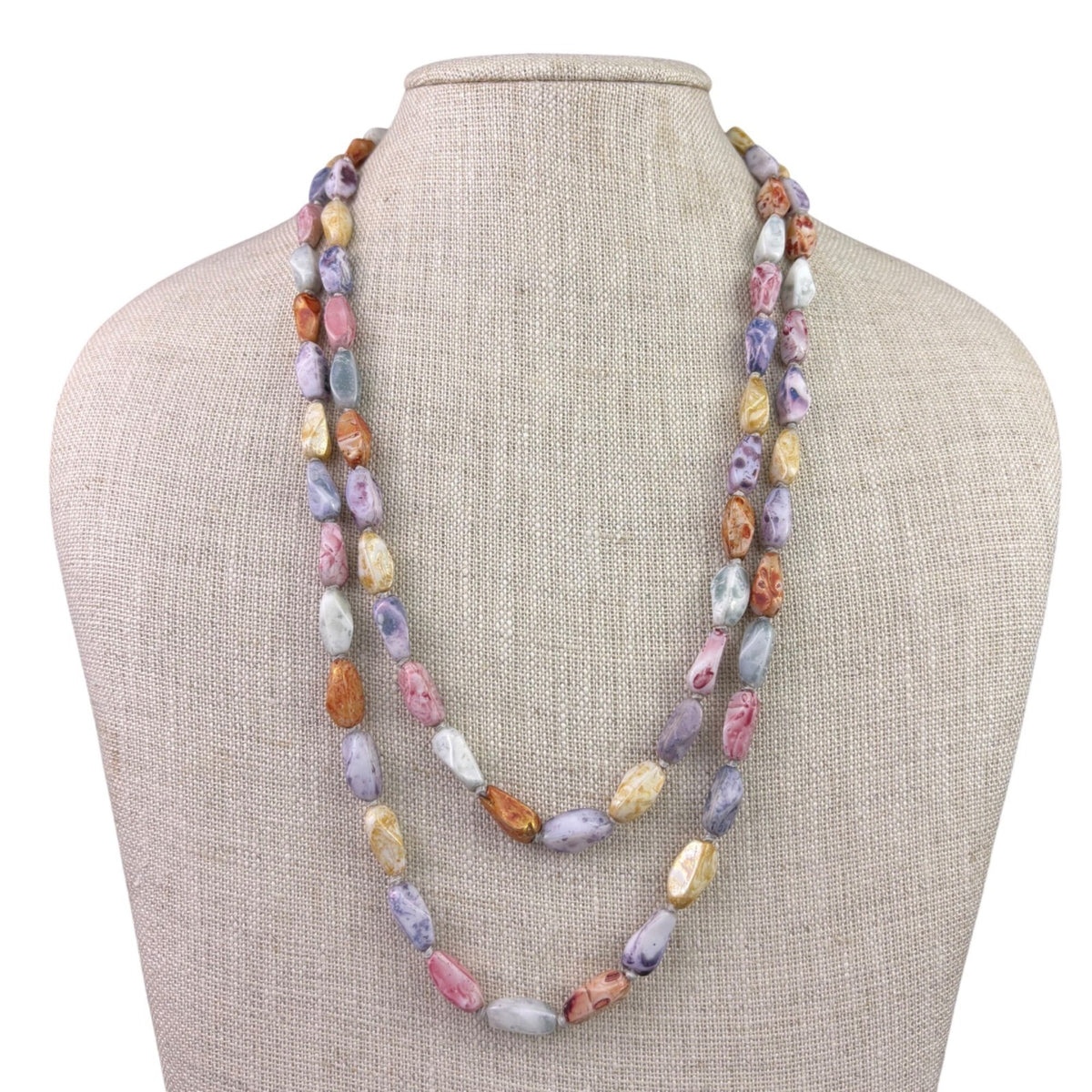 Multi-Color Women’s Crystal Beaded Necklace Lightweight Statement Jewelry