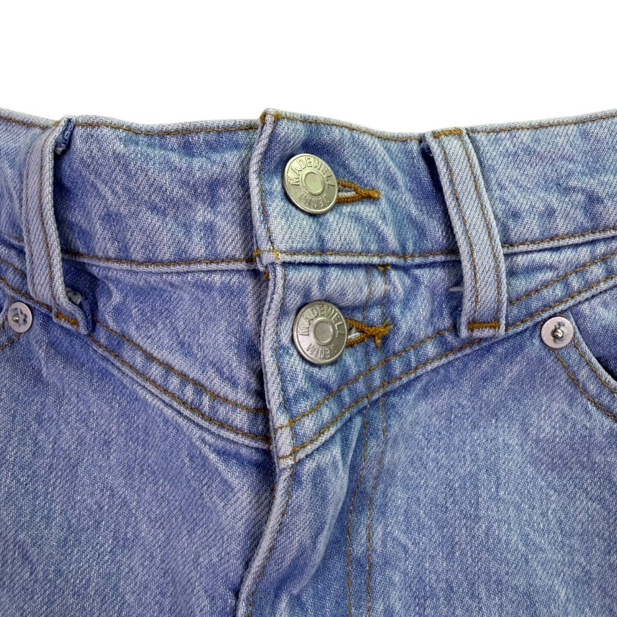 Madewell Womens Blue Denim High-Rise Button-Fly Shorts Size 27
