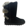 Bearpaw Women’s Black Cow Suede Faux Fur Lined Mid-Calf Winter Boots Size 6