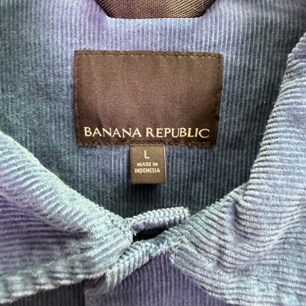 Banana Republic Mens Blue  Jacket Snap Button Classic Corduroy Midweight Sz L