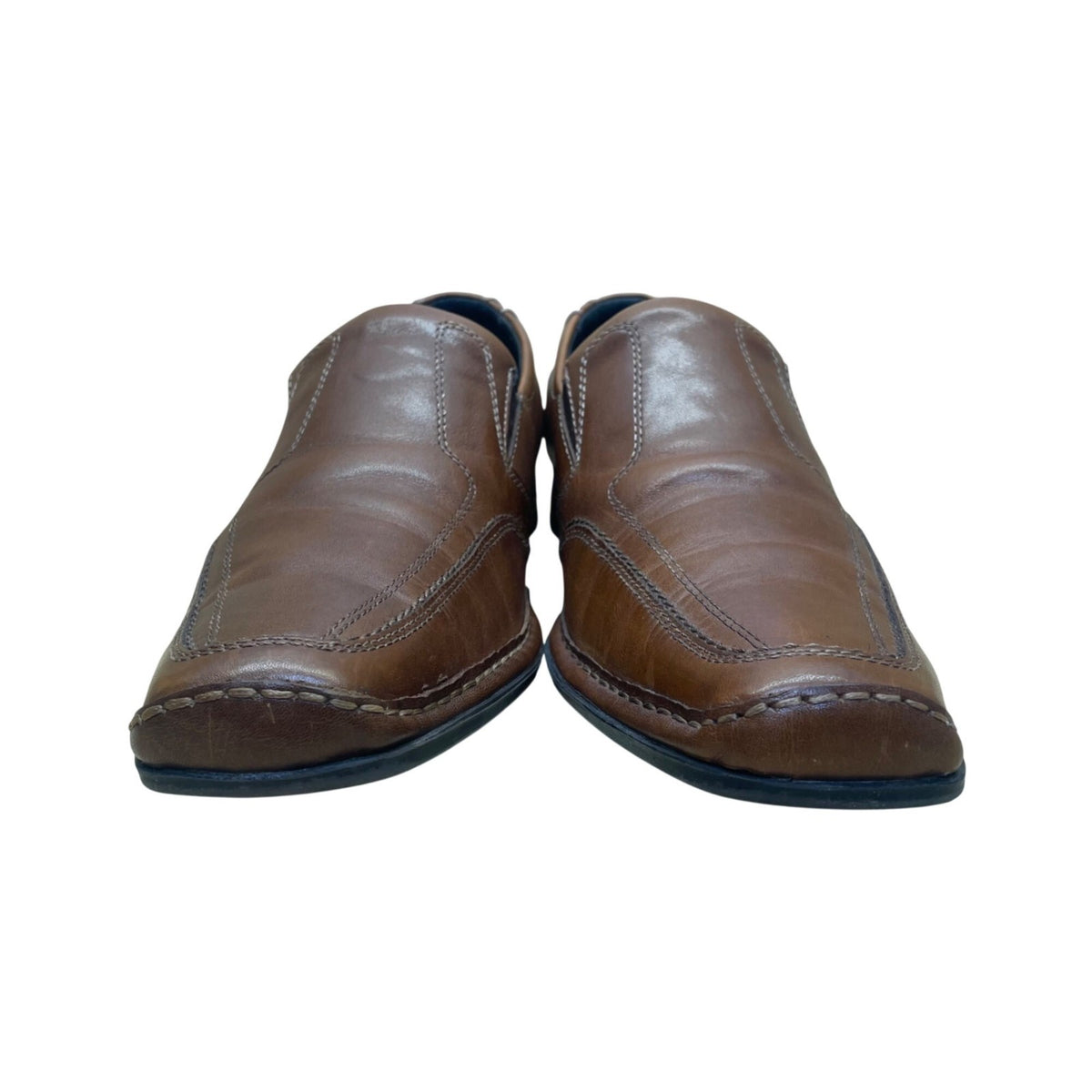 Alfani Men’s Brown Leather Slip-On Loafers Fresco Dress Shoes Size 8.5M