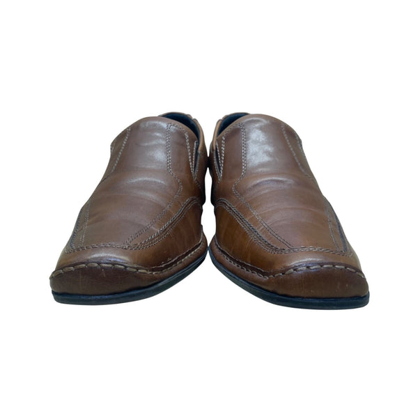 Alfani Men’s Brown Leather Slip-On Loafers Fresco Dress Shoes Size 8.5M