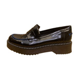 Steve Madden Women’s Black & Blue Stitching Platform Shelton Loafers Size 7