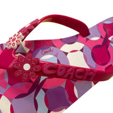 Coach Women’s Red & Purple Floral Rubber Kerrie Flip Flop Sandals Size 11B