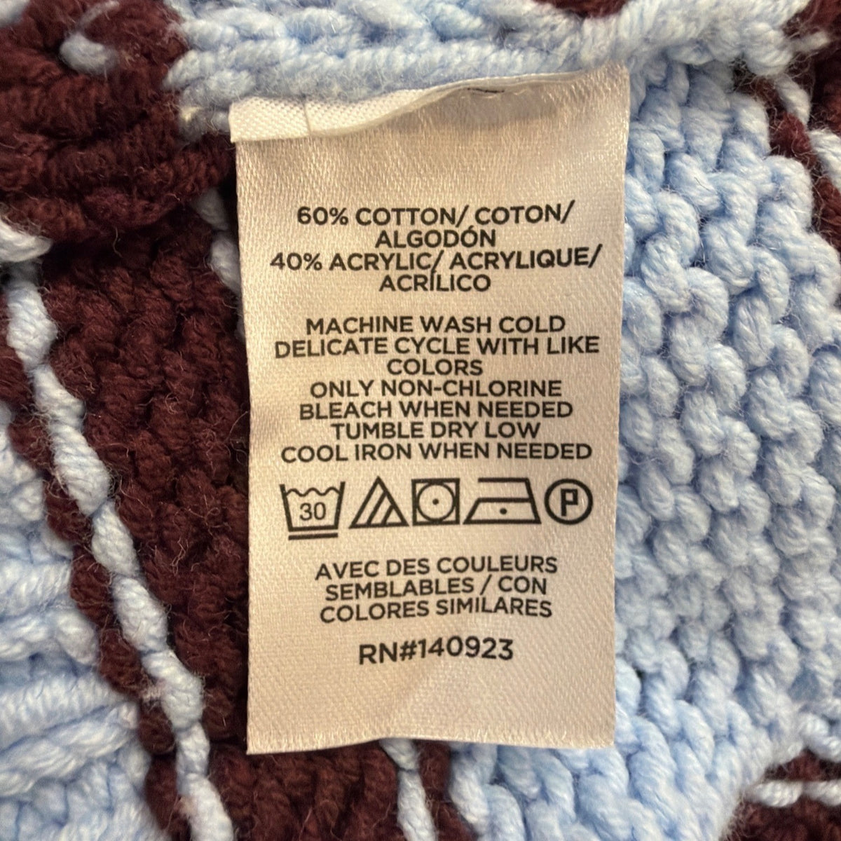 Loft Womens Light Blue & Brown Knit Striped Pullover Sweater Size XL