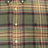 Ralph Lauren Mens Green Plaid Button-Down Shirt Long Sleeve Classic Fit Sz L