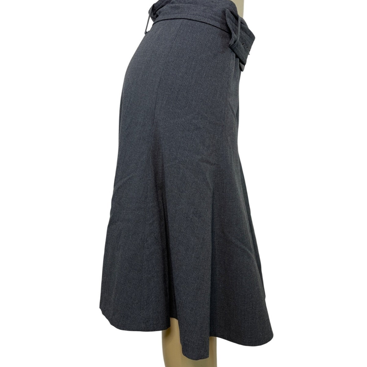 Grace Elements Women's Gray A-Line Midi Skirt With Belt Sz 6