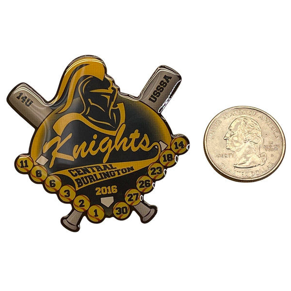 2016 Central Burlington Knights USSSA 14U Baseball Trading Pin