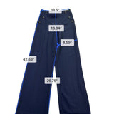 Boom Boom Womens Navy Wide Leg Sailor Button Pants Size M
